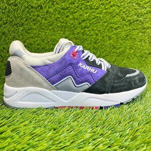 Karhu Aria 95 Girls Size 5.5Y Black Purple Gray Athletic Suede Shoes Sneakers